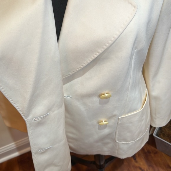 FENDI 365 Ivory 100% Wool Double Breasted Blazer 10 - Picture 6 of 15